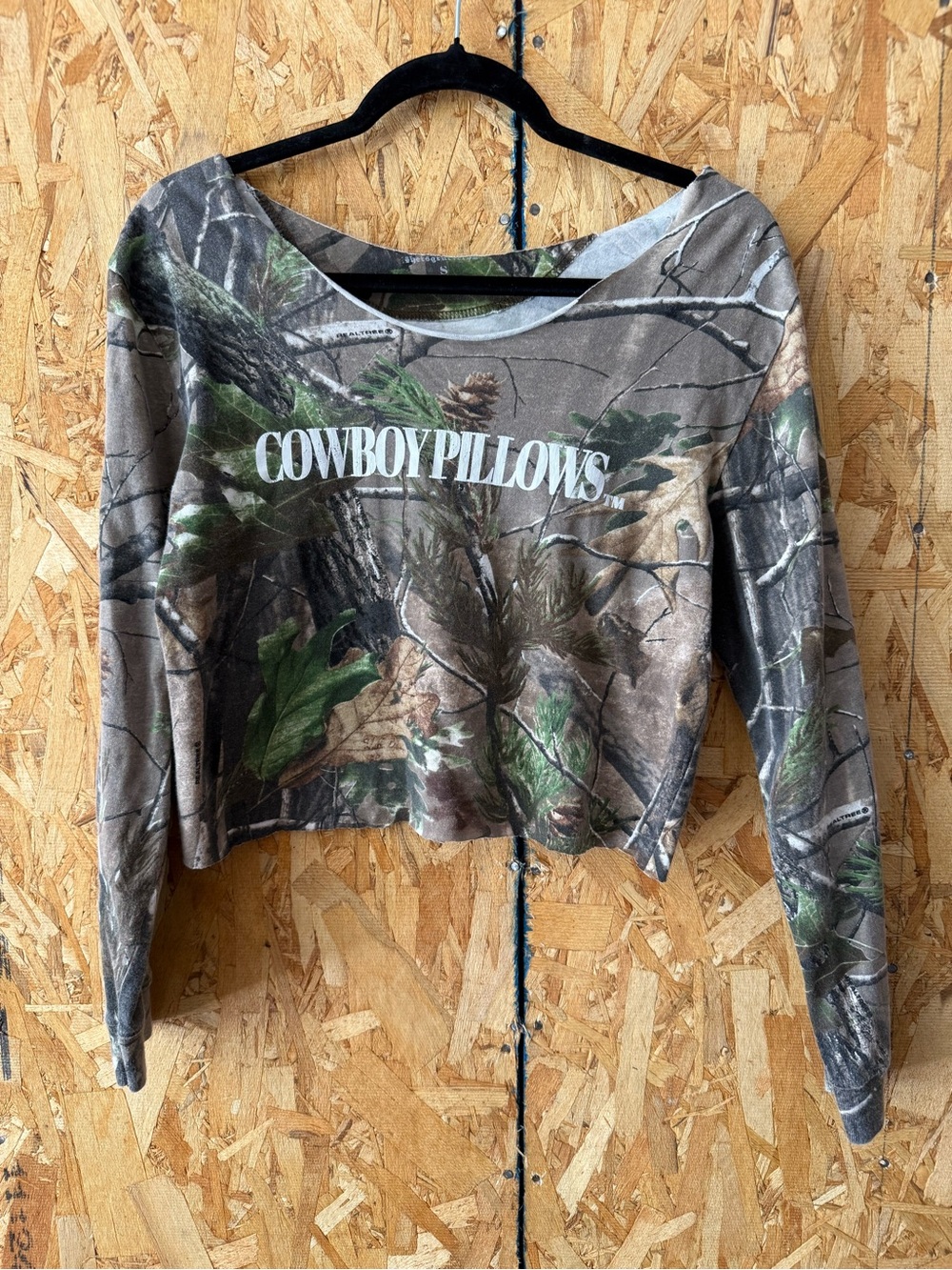 Women's Camo Crop Long-Sleeve Top - Brown/Green